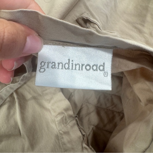 Grandinroad Pillow Shams Set of 2 Standard Brown-Green Chevron Quilted Velvet - Picture 6 of 7